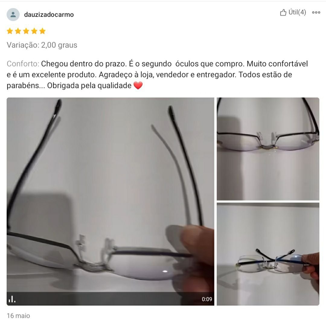 Depoimento de cliente 5 sobre o óculos 2V PRO