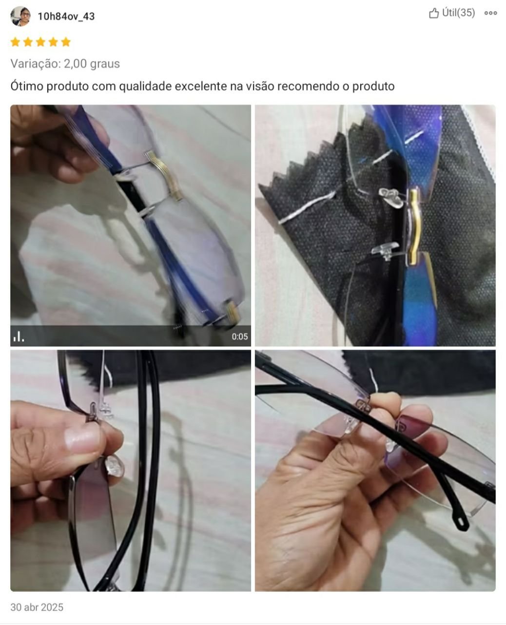 Depoimento de cliente 4 sobre o óculos 2V PRO